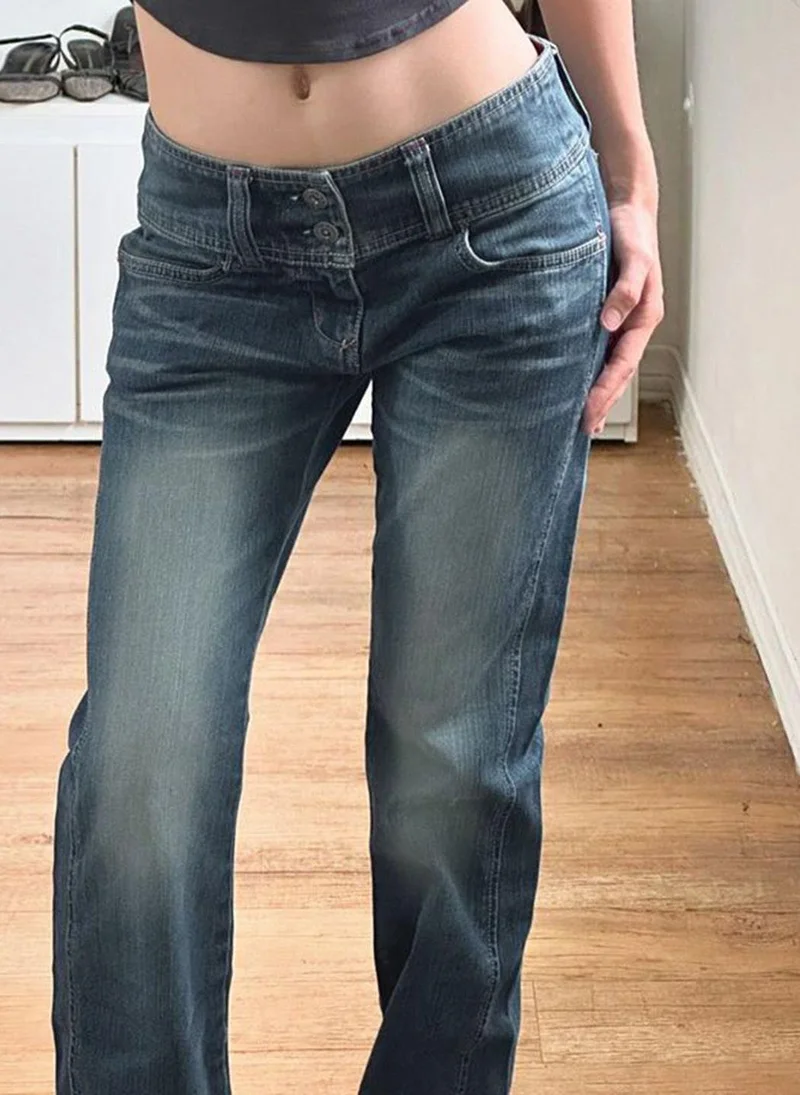 YUNIQEE Blue Casual Cotton Flared Jeans