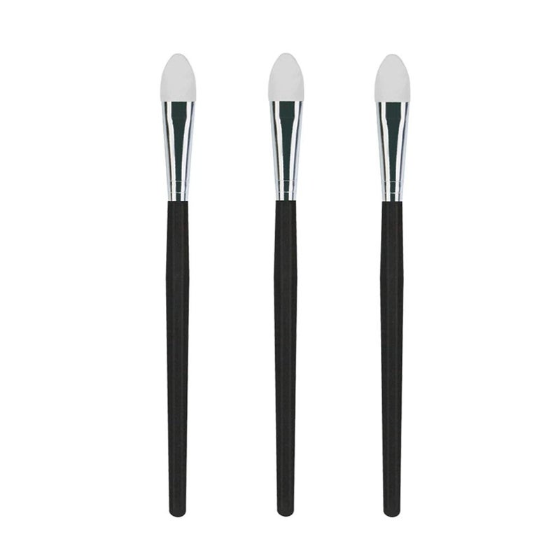 LORMAY 3 Pcs Silicone Eyeshadow and Lip Mask Makeup Brushes Professional Tools for Applying Cream or Liquid Eye Shadows and Lip Colors