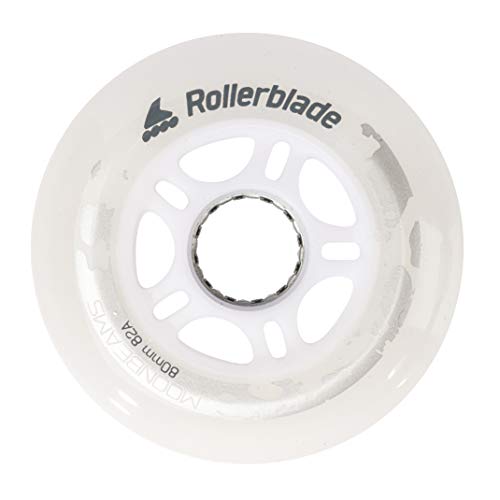 ROLLERBLADE عجلات رولر بليد مون بيام 80 مم/82A LED 4-pack، أبيض - Image 1
