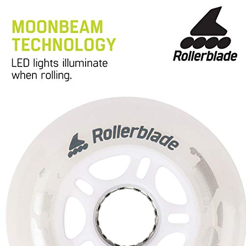 ROLLERBLADE عجلات رولر بليد مون بيام 80 مم/82A LED 4-pack، أبيض - Image 2