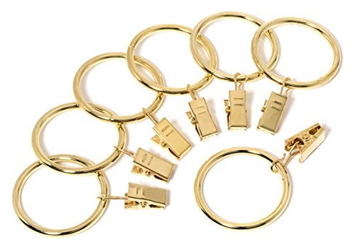 Perfect Order Metal Curtain Clip Rings 2 Inch Interior Diameter Set of 14 (Gold) - Image 3