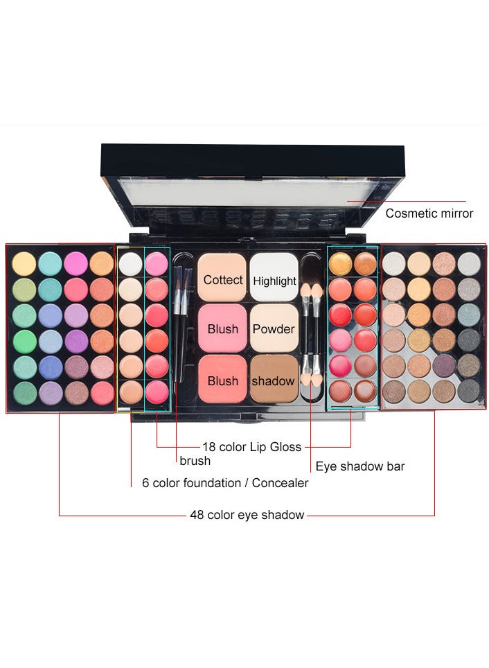 فيروني طقم مستحضرات تجميل للوجه متعدد الألوان من 78 لون - Image 3