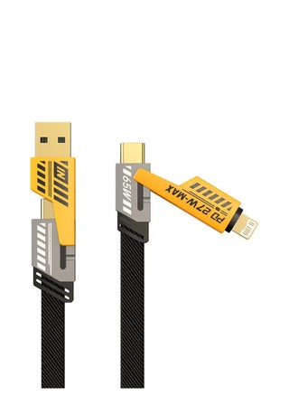 4 in 1 USB-C Data and Charging Cable, 2-Pull Fast Charging Cable with 100cm Mechanical Cable, for Ipad, Samsung Galaxy - Support Power Delivery up to 65W, Dual Use Type C to Lightning Dual USB - pzsku/ZC61792BFE565EDA881BDZ/45/_/1733218550/ed0896a5-3a30-4992-830f-4251cc2c17c9