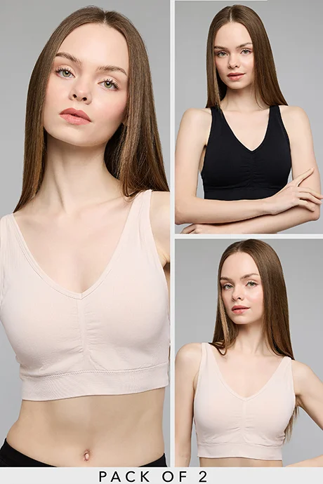 R&B 2 Pack Solid Sports Bras
