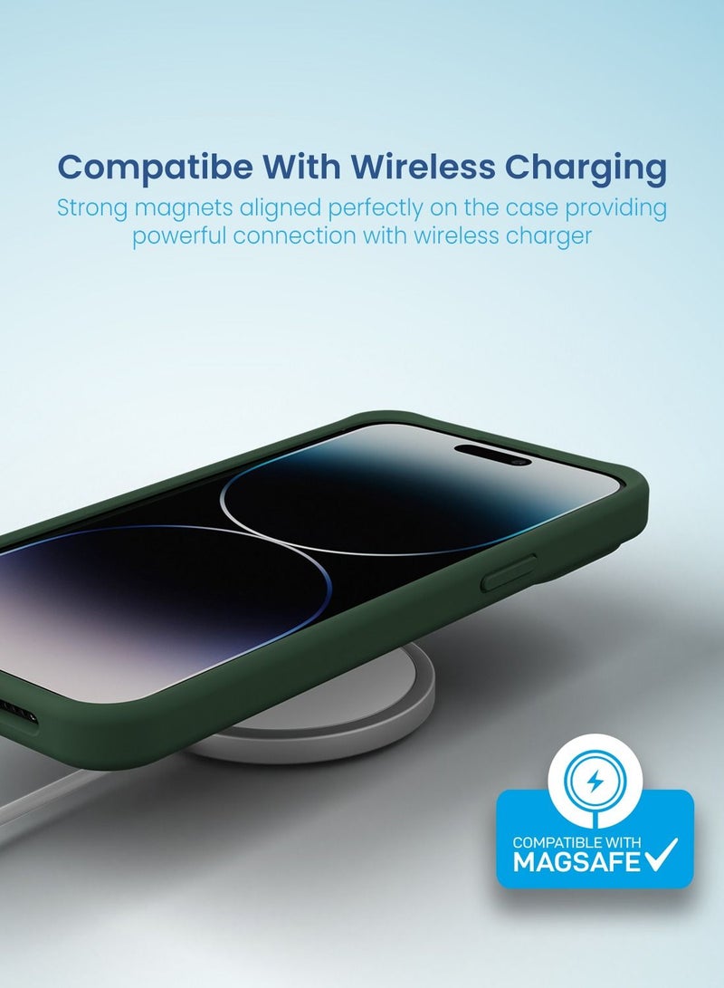 Remson غطاء سيليكوني واقي هجين مغناطيسي من ريمسون ماج-إكس متوافق مع آيفون 14 برو ماكس (أخضر) - Image 4
