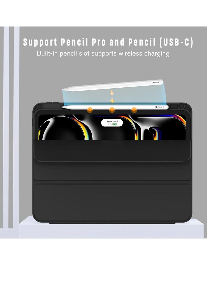2024 iPad Pro 11" Case (M4, 5th Gen) - Smart Case with Pencil Holder, Touch ID Support, Auto Wake/Sleep Function (Black) - Image 2
