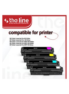 The Line THE LINE 216A W2410A W2411A W2412A W2413A Color Toner Set Compatible with HP M155dw / M155nw MFP M183fdw MFP M183fdn MFP M182nw Printer (Black Cyan Yellow Magenta)  - Image 2
