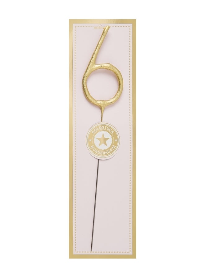 Wondercandle Gold Sparkler Candle - Number 6 - Image 3