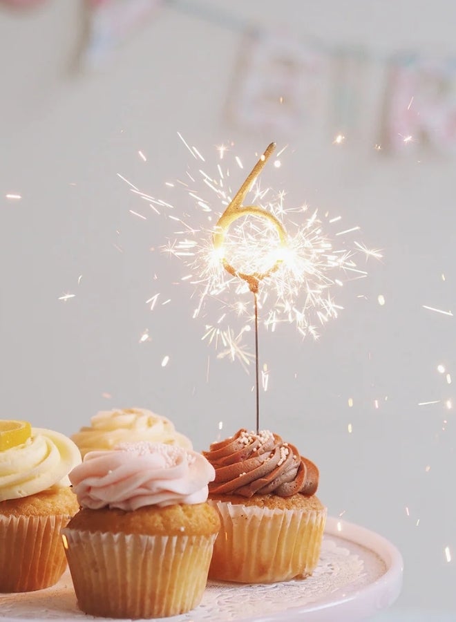 Wondercandle Gold Sparkler Candle - Number 6 - Image 2