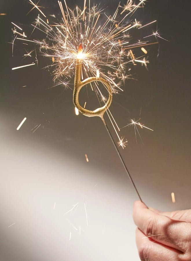 Wondercandle Gold Sparkler Candle - Number 6 - Image 1