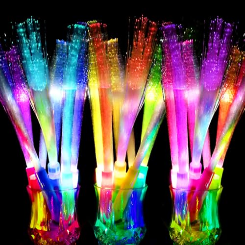 OceanWings Glow Fiber Optic WandsGlow Sticks Bulk Party PackGlow in the dark Party Supplies Favor Kids Flashing Light Up Toys Stick for Concert Hawaii Birthday Holiday Graduation Wedding Party World Cup 2026 - Image 1