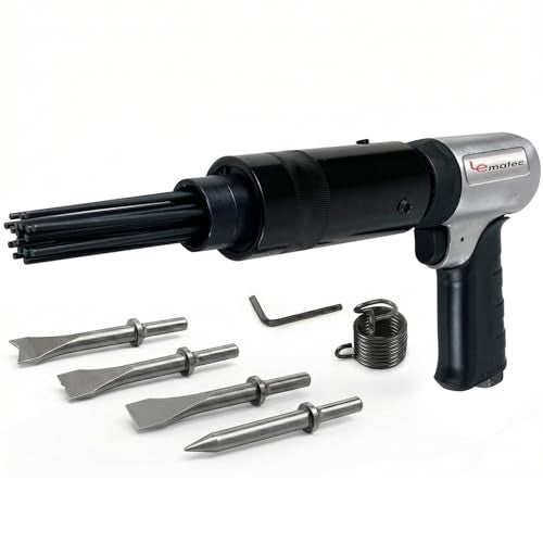 LE LEMATEC Air Needle Scaler with Chisel Kit, 4800 BPM Pneumatic Hammer for Rust & Paint Removal, Metal Scraper Tool - LE-AN324K - Image 1