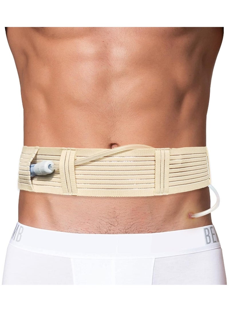 Generic Soft Breathable Peritoneal Dialysis BeltAdjustable PD Catheter Holder AccessoriesDiscreet for Safety Secure Transfer Set PegFeeding Tube Supplies Men Women BeigeLarge  - Image 1