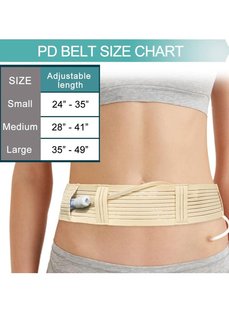 Generic Soft Breathable Peritoneal Dialysis BeltAdjustable PD Catheter Holder AccessoriesDiscreet for Safety Secure Transfer Set PegFeeding Tube Supplies Men Women BeigeLarge  - Image 3