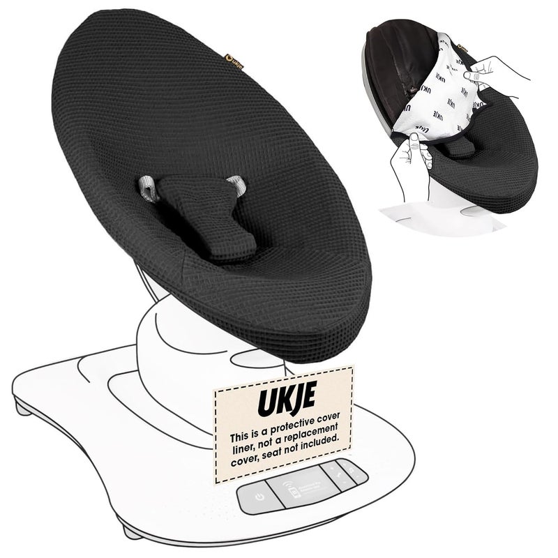UKJE Liner Baby Rocker Cover  Compatible with 4moms MamaRoo 4 Old Model Before 2022  Baby Swing Cover  Bouncer Cover  Cover Swing Bouncer  Black - Image 1