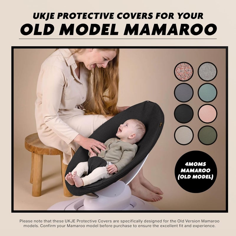 UKJE Liner Baby Rocker Cover  Compatible with 4moms MamaRoo 4 Old Model Before 2022  Baby Swing Cover  Bouncer Cover  Cover Swing Bouncer  Black - Image 5