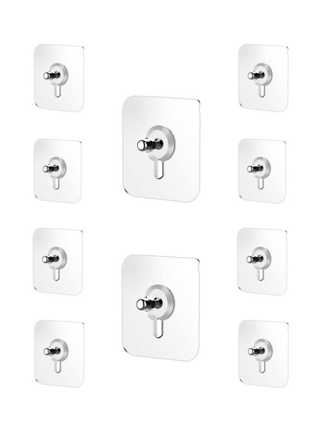 10 Pieces Clear Adhesive Hooks – Hang Anything Without Drilling, Strong Invisible Wall Stickers for Walls, Glass, Wood, Ceramic, Easy Removal Without Damage - Image 2