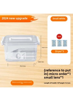 Generic Camera Moisture-proof Box Lens Shock-proof Box SLR Micro Single Digital Storage Box Portable Waterproof Protective Cover Photography Accessories-Color:(small Transparent White) Comes Standard With Free Desiccant  - Image 1