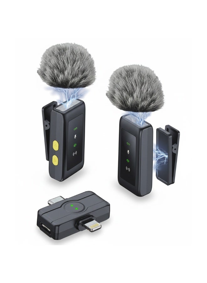 Haino Teko Magnetic Wireless Microphone, Clip-On Lavalier Mic with High Fidelity 2.4GHz Technology, Advanced ANC+ Noise Cancellation for Professional Audio Recording - Image 1