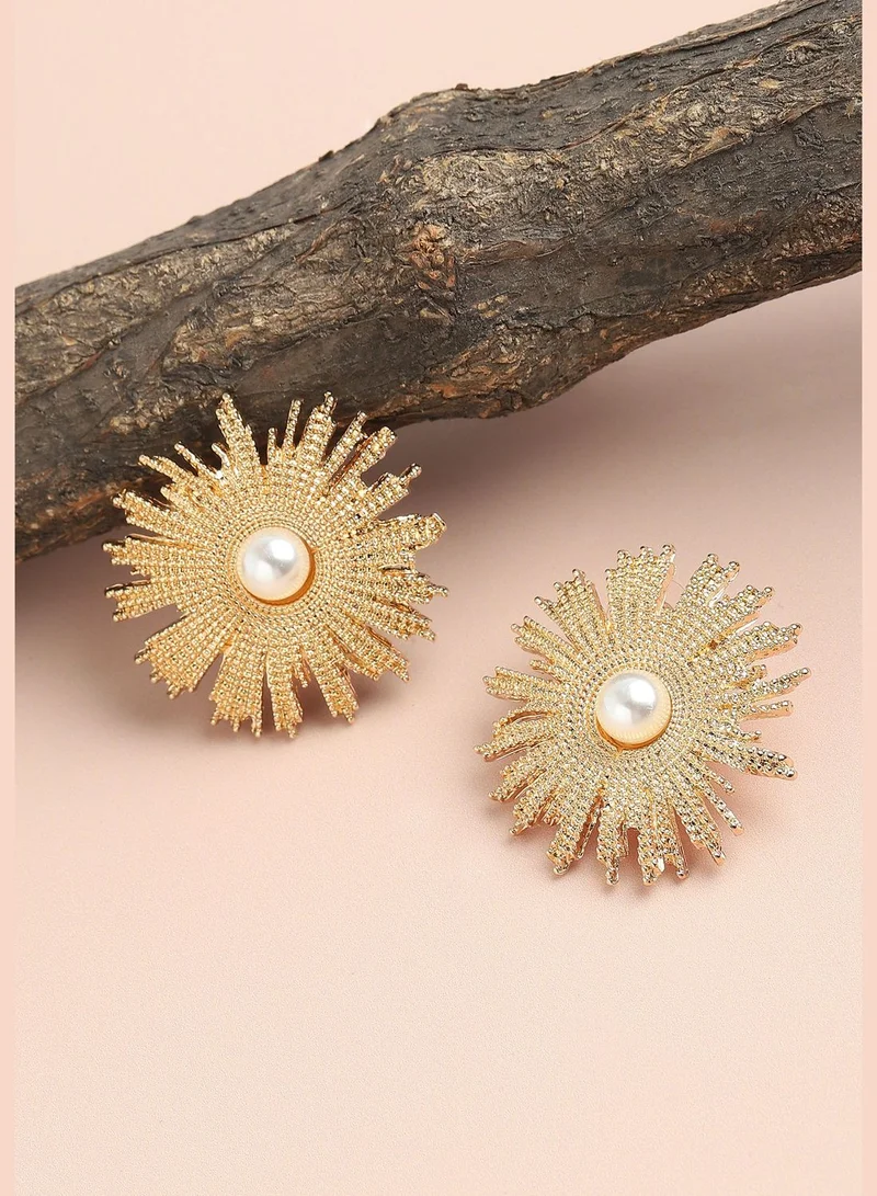 DeFacto Gold Plated Party Designer Stone Stud For Women