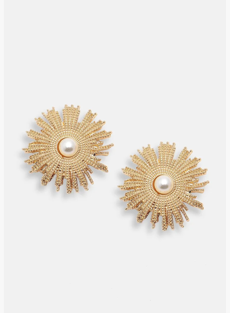 DeFacto Gold Plated Party Designer Stone Stud For Women
