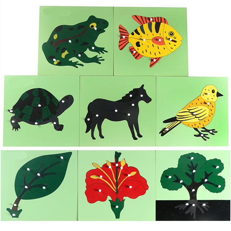 Professional Version Of Montessori Animal And Plant Panel Puzzle Montessori Teaching Aids 0-3 Early Education Educational Toys Direct Supply From The Manufacturer - Image 3