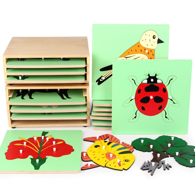 Professional Version Of Montessori Animal And Plant Panel Puzzle Montessori Teaching Aids 0-3 Early Education Educational Toys Direct Supply From The Manufacturer - Image 5
