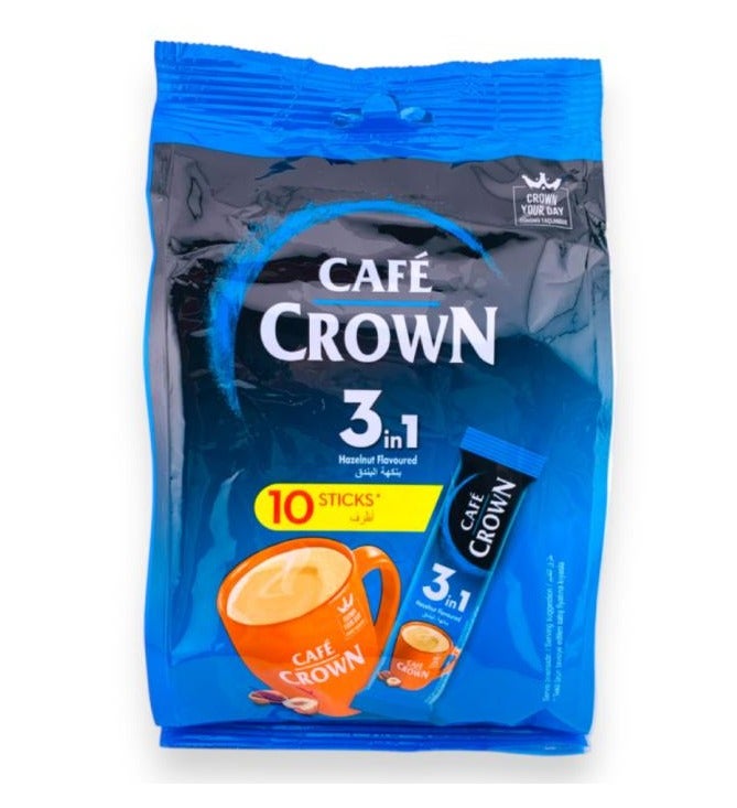 Ulker Crown Coffee 3 in 1 Hazelnut Flavor 10 Sachets