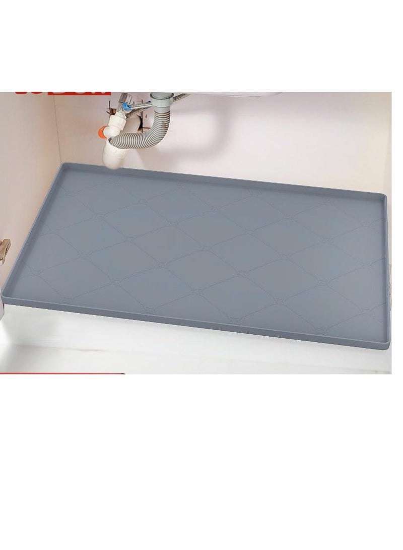 Sink Mat Waterproof Kitchen Cabinet Tray Flexible Silicone Under Sink Liner With Drain Hole Kitchen Bathroom Cabinet Mat And Protector For Drips Leaks Spills    19inch*22inch  - Image 5