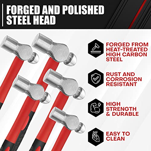 ct C&T 5-Piece Ball Peen Hammer Set, 8, 12, 16, 24, 32oz - Image 4