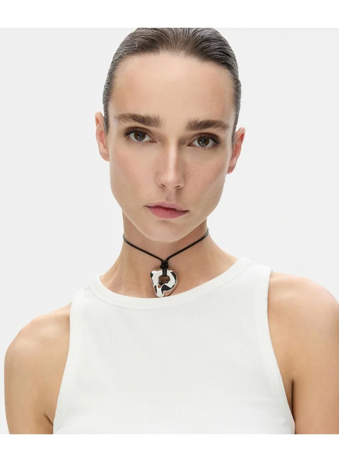 Ipekyol Cord Necklace With Metal Pendant