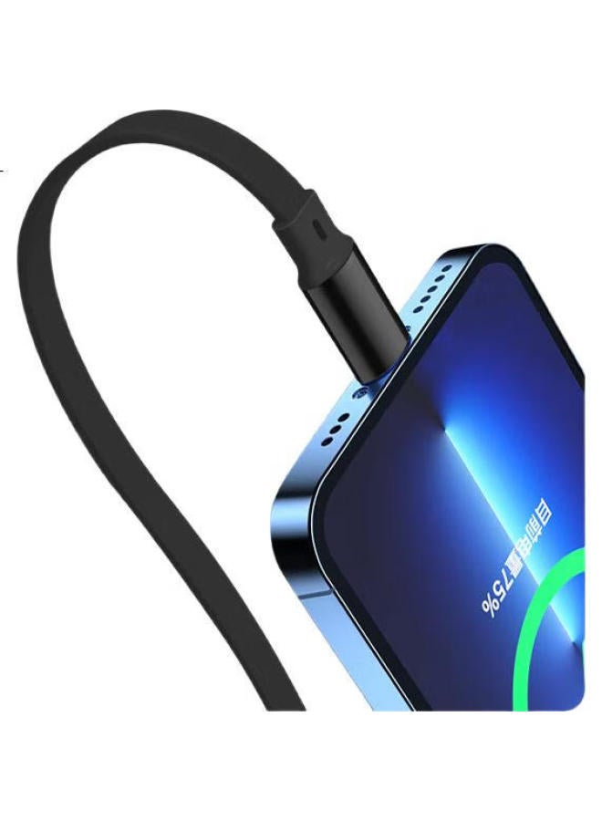 Newmine 3-In-1 Retractable Charging Cable Fast Charge 22.5W One For Three Apple Type-C Android Mobile Phone Car Charger Black - Image 1