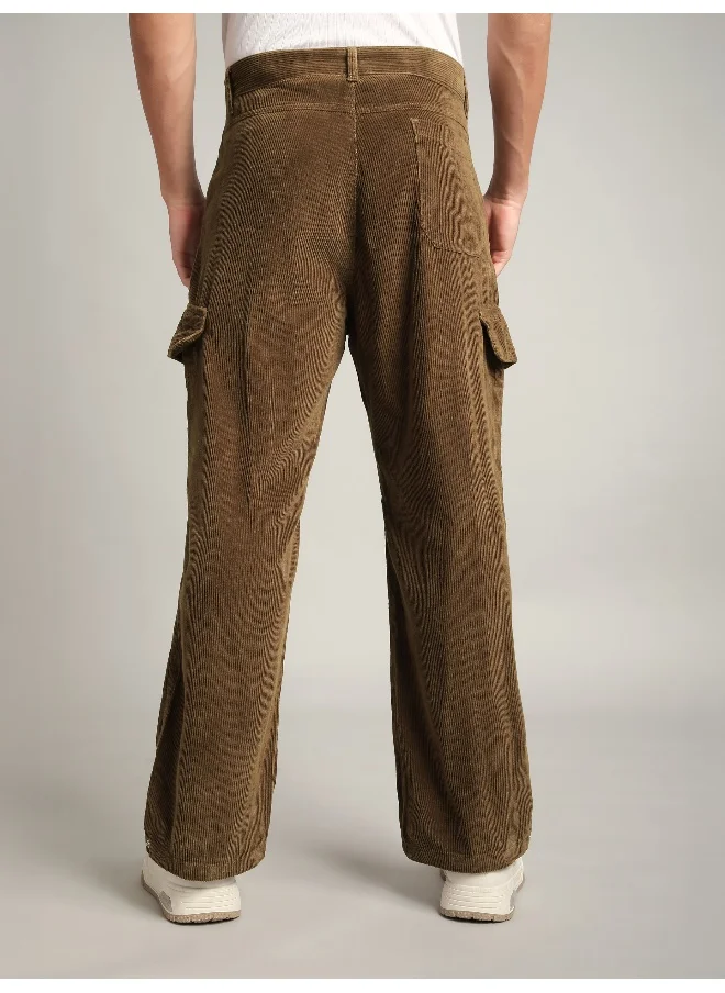 Beyoung Brown Oversize Corduroy Cargo Pants