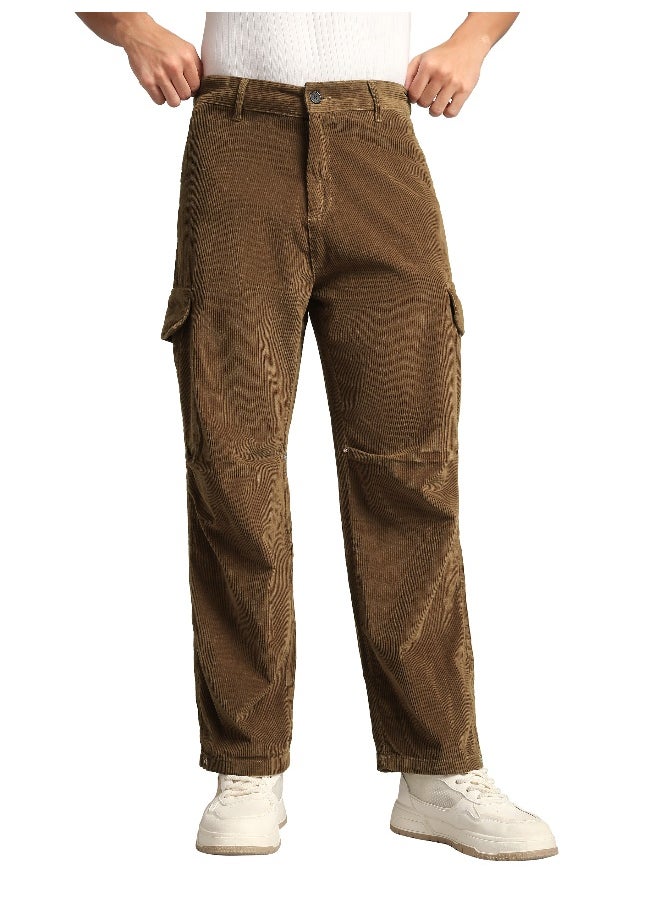Beyoung Brown Oversize Corduroy Cargo Pants  - Image 3