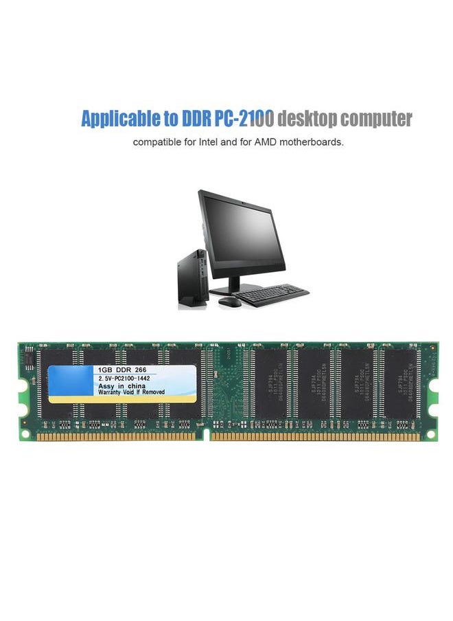 Thoraya - 1G DDR 226MHZ 2.5V 184Pin Desktop Fully Compatible Memory RAM - Image 1