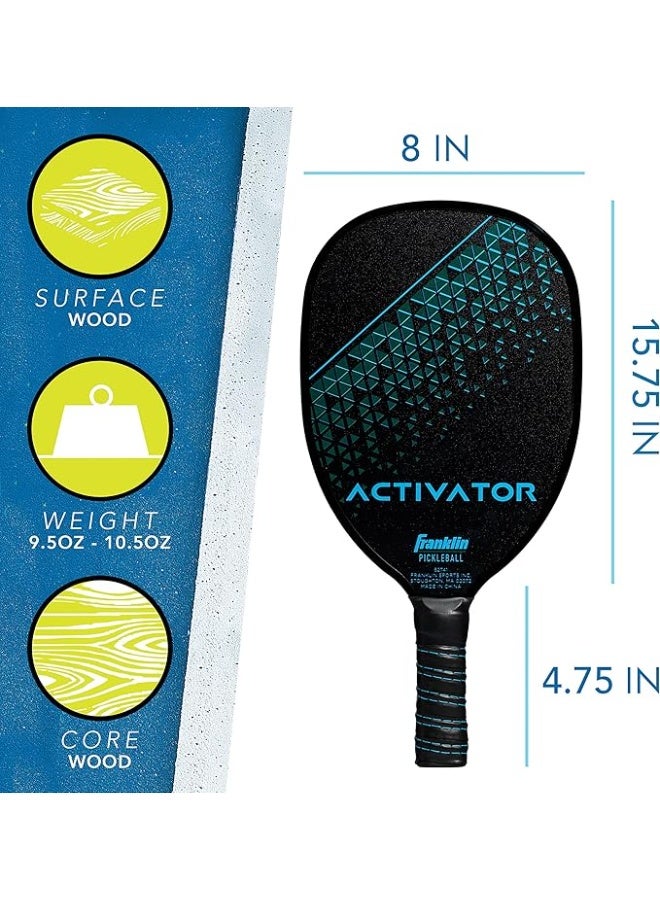 فرانكلين سبورتس مضرب بيكلبول خشبي للمبتدئين واللاعبين المتوسطين | معتمد من USA Pickleball | تصميم متين بخشب 7 طبقات مع مقبض مريح للعب الداخلي والخارجي - Image 2