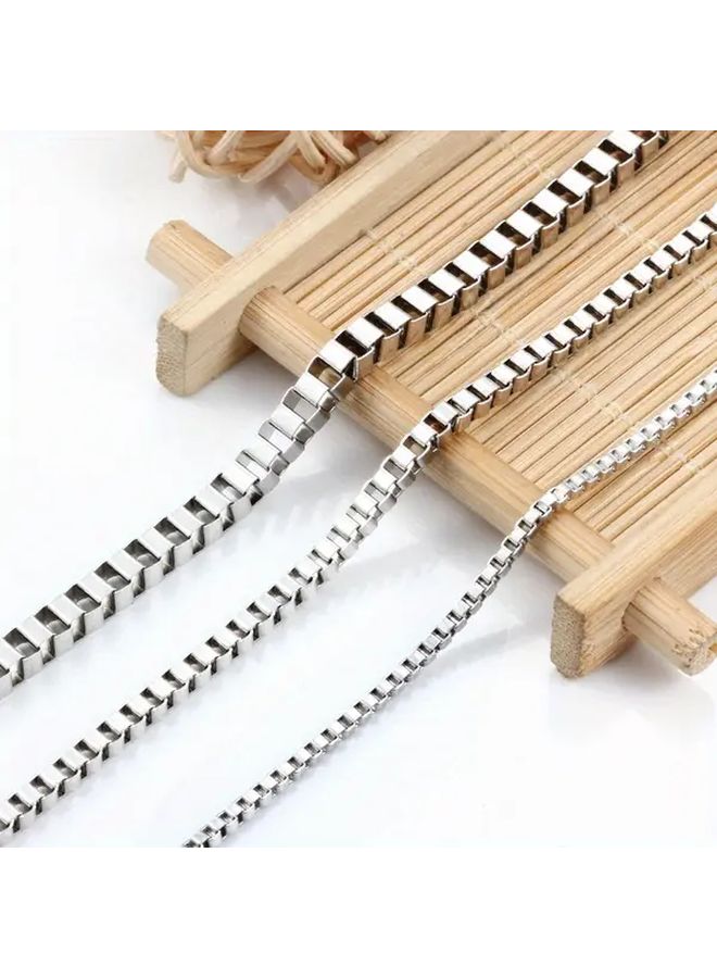 2mm Silvery Stainless Steel Box Chain Heavy Duty Interlocking For Handbags Jewelry Making DIY Crafts - Image 1