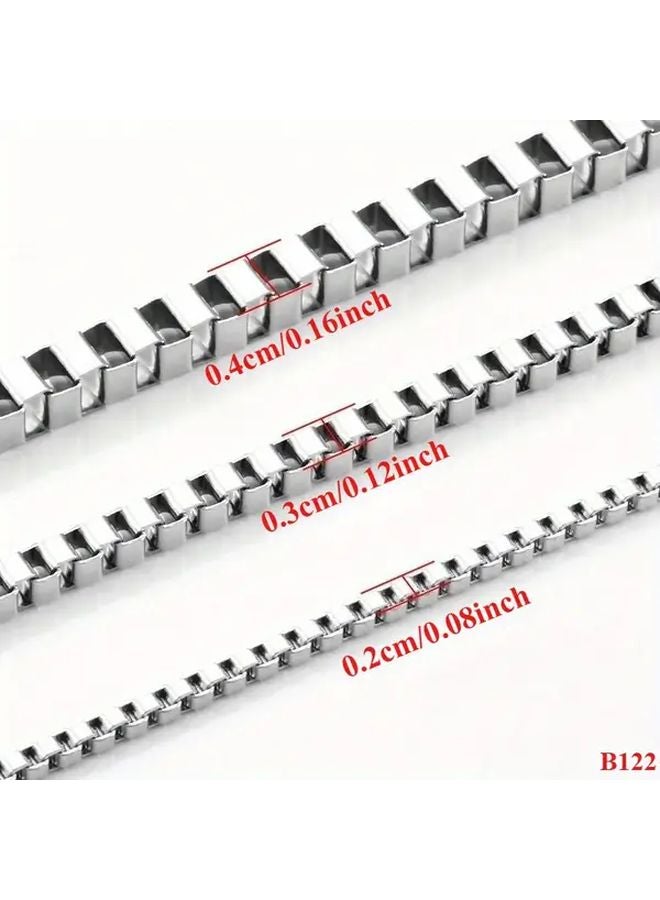 2mm Silvery Stainless Steel Box Chain Heavy Duty Interlocking For Handbags Jewelry Making DIY Crafts - Image 4