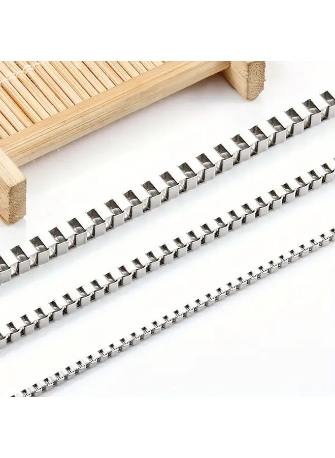 2mm Silvery Stainless Steel Box Chain Heavy Duty Interlocking For Handbags Jewelry Making DIY Crafts - Image 5