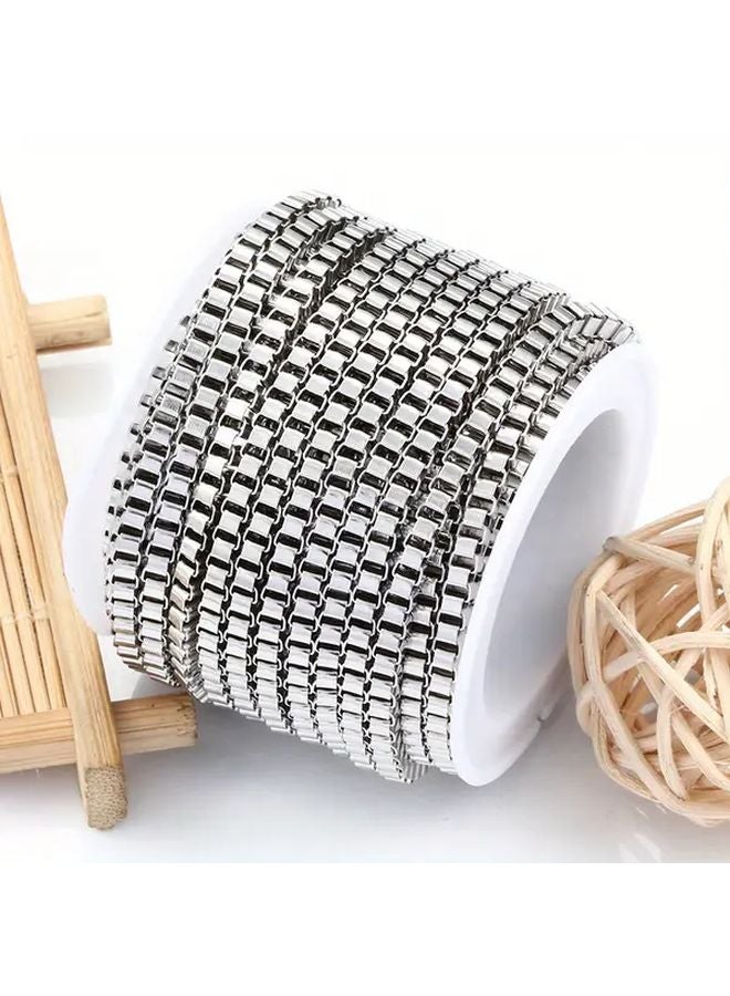 2mm Silvery Stainless Steel Box Chain Heavy Duty Interlocking For Handbags Jewelry Making DIY Crafts - Image 2