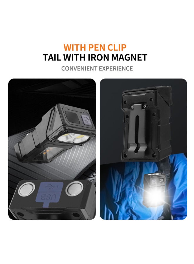 COB LED Digital Display Strong Light Working Lamp 180 ° Rotating Magnetic Attraction Expenditure Output Warning Emergency Lamp-Color:T280-multifunctional Work Light + USB Data Cable  - Image 5