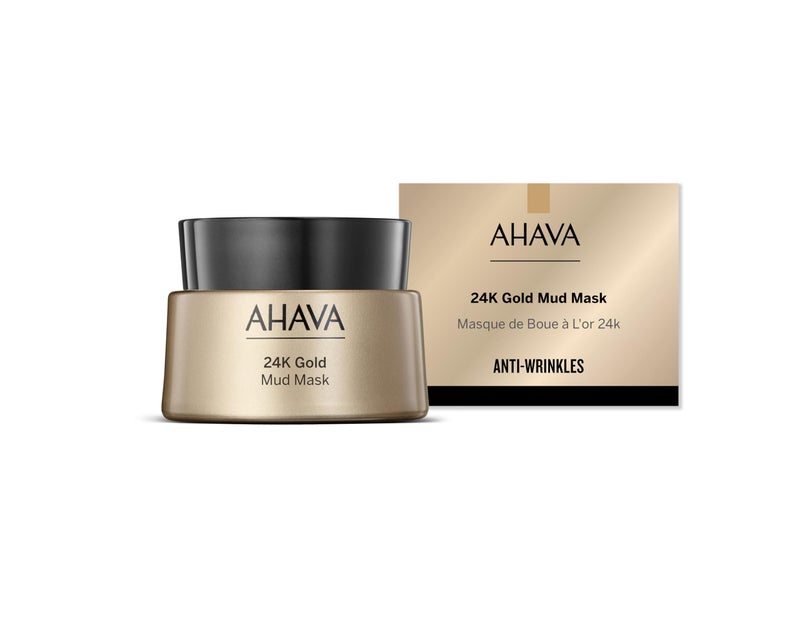 AHAVA 24K Gold Mineral Mud Mask - Luxury Mud Mask for Refined, Luminously Radiant Skin, Smoothes, Firms & Illuminates, includes 24K Gold, Osmoter, Dead Sea Mud, Matrixyl & Hyaluronic Acid, 1.7 Fl.Oz - Image 2