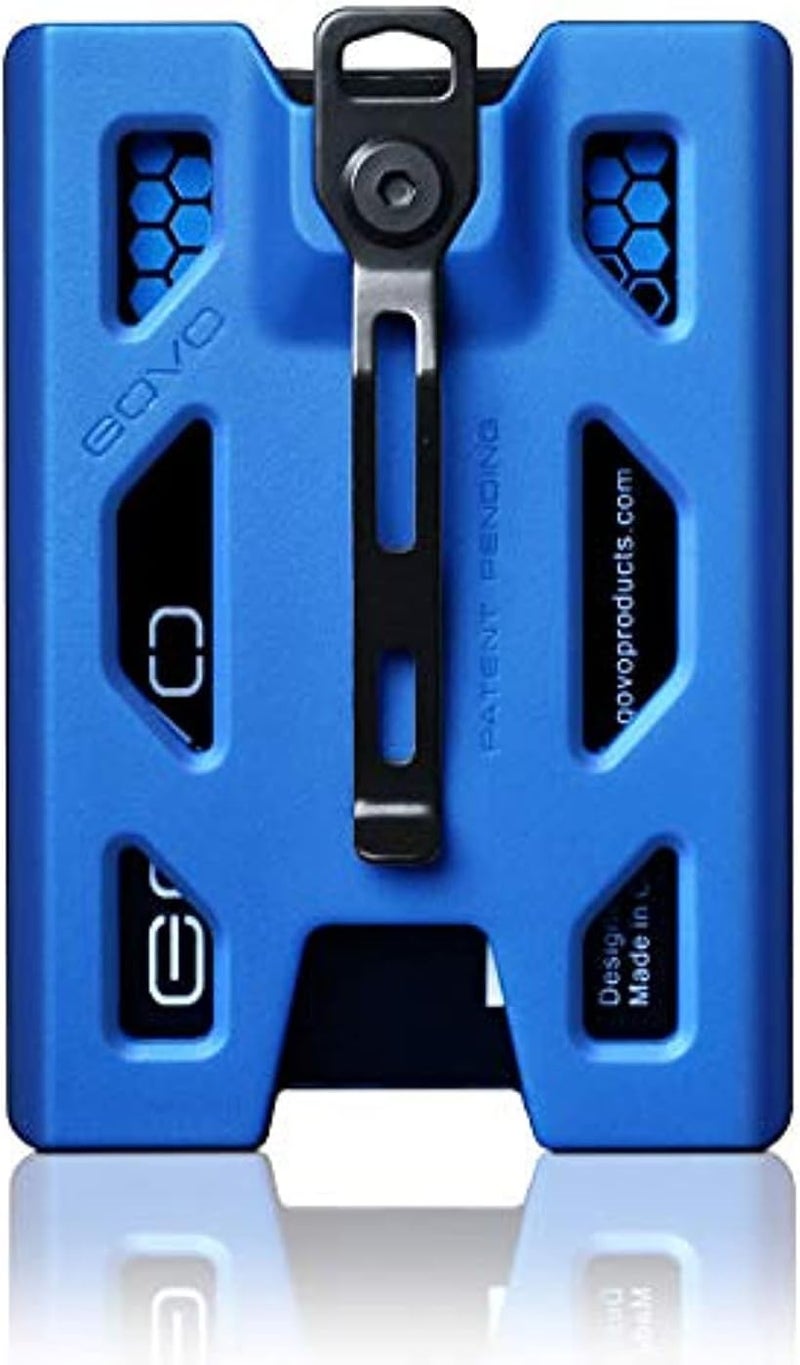 GOVO T4 Badge Holder/Wallet - Durable Polycarbonate ID/Credit Holder with Metal Clip and 4 Cards Slot (Holds 1 to 4 Cards) (Blue) - Image 1