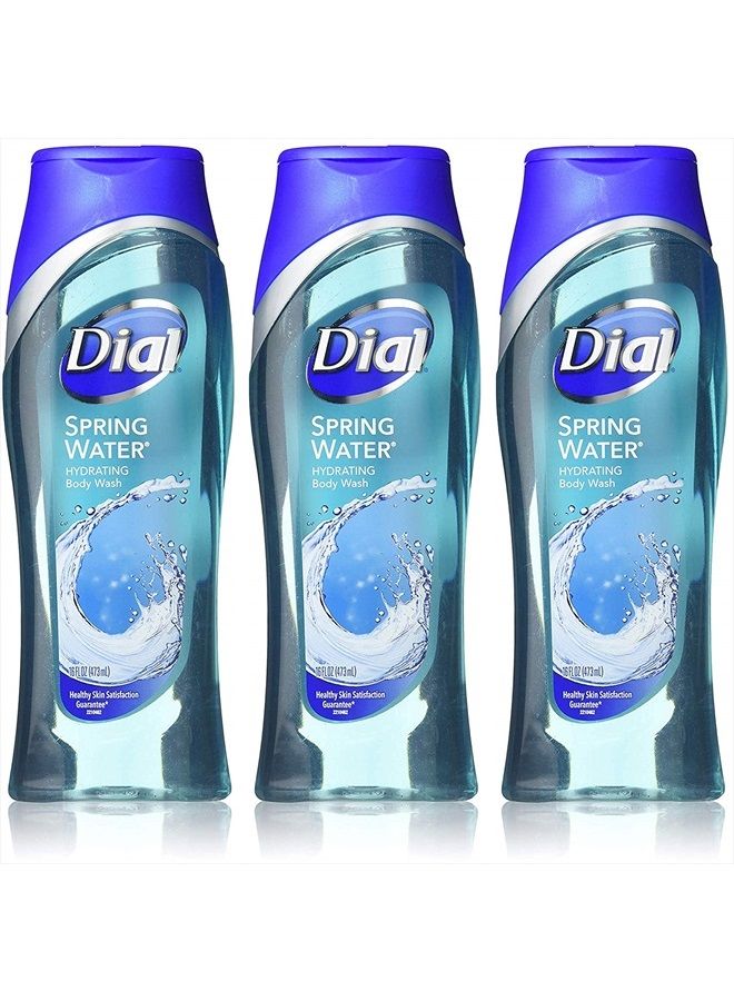 Dial Body Wash Spring Water 16 Ounce Hydrating (473ml) (Pack of 3) - Image 1