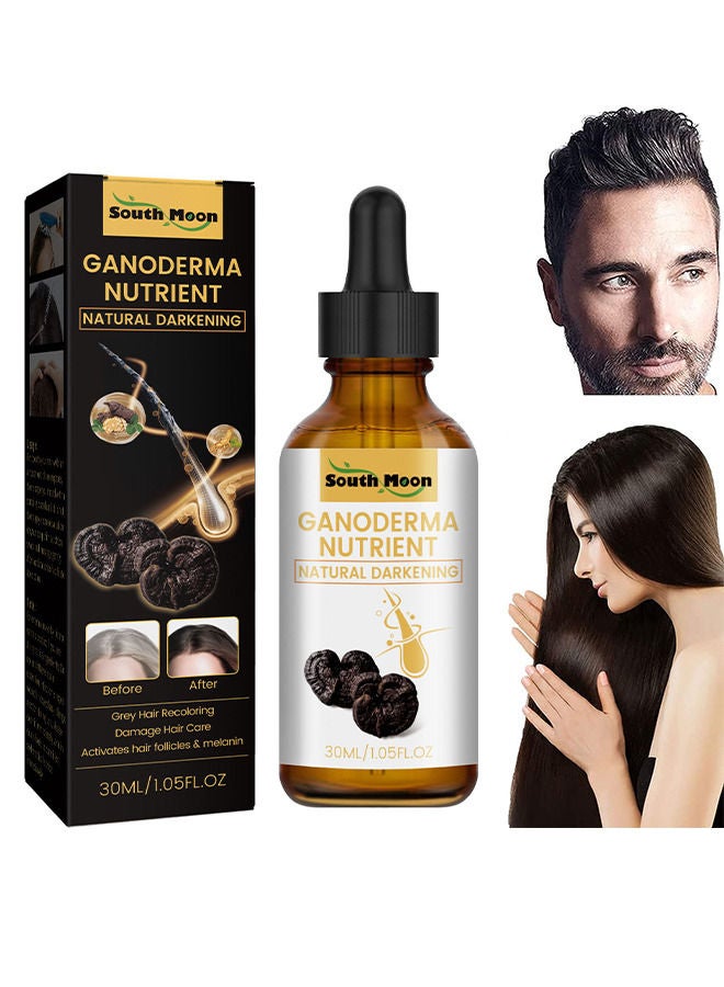 SOUTH MOON Anti-Greying Hair Serum, Dark Anti Graying Hair Serum For Men and Women, Ganoderma Nutrient Natural Darkening, Promoting Healthier And Thicker Hair - Image 1