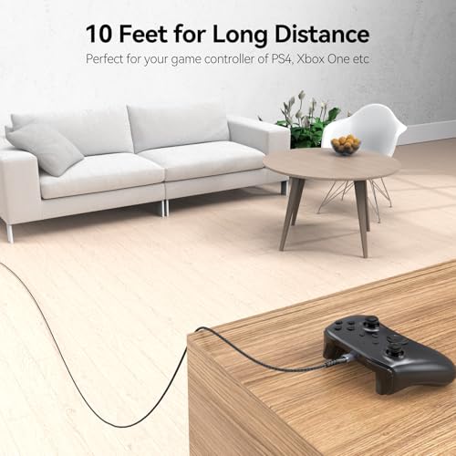 FEMORO USB to Micro USB Cable 10 ft Long 480Mbps Data Transfer & 12W Charging, Micro USB 2.0 Charger Cord for PS4 Old Android Phones Kindle Tablets Raspberry Pi 3 and More - Image 2