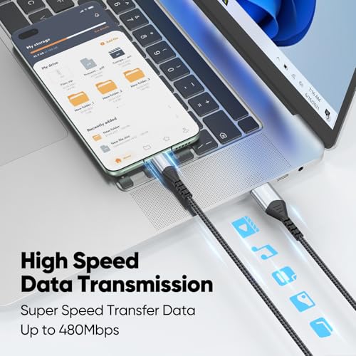 FEMORO USB to Micro USB Cable 10 ft Long 480Mbps Data Transfer & 12W Charging, Micro USB 2.0 Charger Cord for PS4 Old Android Phones Kindle Tablets Raspberry Pi 3 and More - Image 4