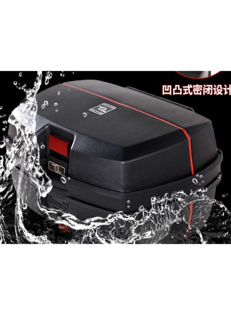 صندوق خلفي للدراجة النارية، حقيبة تخزين كبيرة مقاومة للماء مع مفتاحين - Image 2