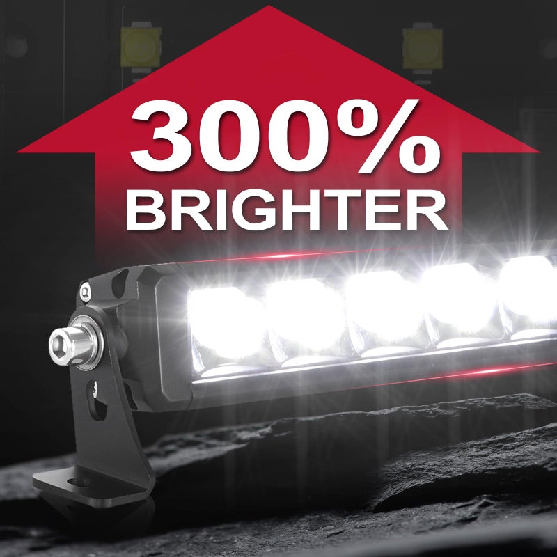 OFFROADTOWN 8 inch 120W LED Light Bar Single Row LED Pods Slim Offroad Driving Fog Work Lights Spot Bumper Light with Wiring Harness for Truck ATV UTV Jeep Motorcycle - Image 3