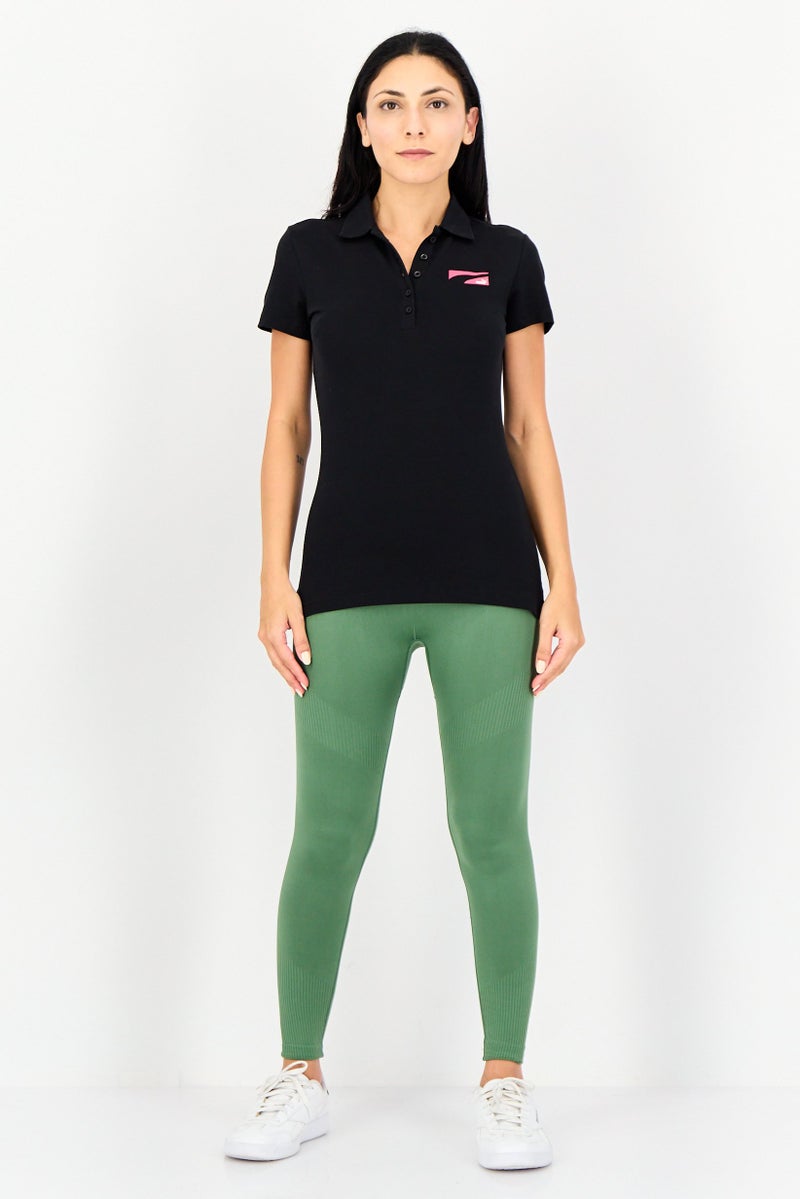 PUMA تي شيرت بولو نسائي بقصة عادية بأكمام قصيرة، أسود - Image 4